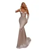 간단한 새틴 인어 웨딩 드레스 스파게티 슬림 핏 공식 리셉션 가운 여성 아이비 연인 긴 섹시 신부 드레스 2024