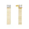 Boucles d'oreilles Metiseko 925 en argent Sterling carré jaune Zircon glands élégant bijoux distinctifs pour les femmes fête