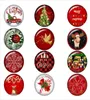 50st Mixed Glass Merry Christmas Tree Deer för DIY 18mm Button Snap Armband Halsbandsmycken9926365