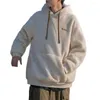 Erkekler Hoodies Sonbahar Kış Men Hoodie Gevşek Drawstring Pullover Elastik manşet unisex Amerikan tarzı polar kapüşonlu üst