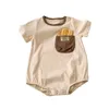 Rompers Honeycherry Summer Cartoon Bekväm överordförande Tshirt bomull Solid färg Kort ärm Matchande Family Outfits 231212