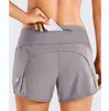 lu-22 Womens Yoga Shorts Outfits With Exercise Fitness Wear lu Short Pants Girls Running Elastic Pants Sportswear Pockets