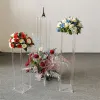 10個のアクリル床の花瓶クリアフラワースタンドテーブルマリッジビンテージフローラルコラムウェディングパーティーの装飾のためのセンターピース