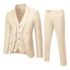 Mens Tracksuits Pioneer 3piece Business Set 2 Tank Top Pants Blue Coat Wedding Party Formal Elegant Jacket Korean Ultra Thin 231213