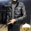 Men's Down Parkas autumn winter men's brand down jacket coat men high quality Sequins striped windproof and warm short black 231213