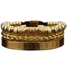 3 pièces de luxe romain Royal court Tube bracelet à breloques hommes en acier inoxydable géométrie Pulseiras hommes ouverts réglables Bracelets Couple Jewe6710050