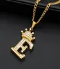 Pendanthalsband Initial AZ Crown Letter for Women Punk Hiphop Style 26 Alfabetdansare Curb Chain Neckces Christmas Presents5189961