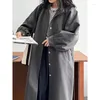 Trenchs de femmes manteaux femme vestes 2023 automne mode coréenne col montant lanterne manches coupe-vent manteau mi-longueur taille cravate