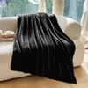 Cobertores Bucéfalo cama macia confortável aconchegante luxo sólido preto veludo lance cobertor para sofá portátil viagem flanela capa 231213