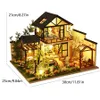 Architektura/DIY House Building Model Doll House 3D Puzzle Mini DIY Produkcja i montaż pokoju Zabawki Domowe Dekoracja sypialni z meblami W 231212