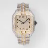 Handgefertigte Diamanten Watch Mens Uhren Automatisch mechanisch 40-mm-Saphir mit Diamantstahlarmband Frauen Armbandwatch Montre de Luxe