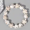 Strand Special Skull Bracelets Blue Howlite Shape Men Women Rock Roll Vintage Bracelet Pulseiras Party Jewelry