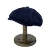 Berets Blue Wool Sboy Hats Fashion Flat Cap Mens Woolen Casual