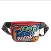 Paquet de taille de taille de mode de créateur Fanny Pack Femmes Banes Pu Leather Graffiti Sac à main avec courroie d'épaule colorée BUM322W