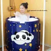 Bathing Tubs Seats Large Folding Bath PVC Portable Bathtub Folded SPA Bucket Adult Tub Baby Children Bathroom Thickening Folding Tubs For Adults 231212