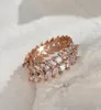 Fedi nuziali Squisito anello in foglia oro rosa per le donne Doppio strato taglio marquise zircone romantico compleanno anniversario gioielli regalo1910637