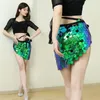 Stage Wear Belly Dance Hip Towel Waist Chain Suit Sexy Sequin Skirt Triangle Training