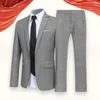 Abiti da uomo Abito da sposo elegante Set formale con risvolto super morbido Tinta unita Pantaloni blazer da uomo in stile britannico per lavorare