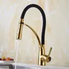 Kitchen Faucets Azeta With Rubber Design Chrome Mixer Faucet For Single Handle Pull Down Deck Mounted Sink Tap AT2288