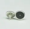 Beadsnice Stud örhängen i silverpläterad Coler Round Stud örhänge Blank Bezel Earring Trays Fit 12mm Cabochons eller harts ID 8268501625