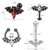 Mode Punk 5 pièces en acier inoxydable chauve-souris longue pôle lèvre Stud anneau de nez nombril Stud oreille Stud Piercing bijoux