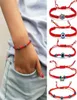 Nouveaux bracelets de charme innovants européens et américains oeil bleu mauvais œil corde rouge tissée chaîne à main réglable à la mode AC2779565143