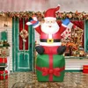 Bouncers infláveis Playhouse Swings 18M6FT Gigante Natal Santa com LED Modelo de Luz Brinquedo Ao Ar Livre Ornamento Xmas Ano Festa Decoração 231212