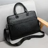 Business handbag men's bag cowhide briefcase soft leather multifunctional leisure cowhide hand messenger single shoulder bag