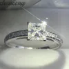 Choucong Brand Women 925 Sterling Silver Ring Princess Cut 1Ct Diamond Engagement Band Band Rings for Women Gift279U