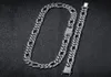 Hip Hop 13mm Iced Out Cuban Link Chain 31 Figaro Chains Necklace Tension Setting Crystal Bling Men Necklace Bracelet Mens6709069