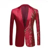 Suisses masculines 2023 Europe et les États-Unis Fashion Broidered Sequin Suit Gold Sequins Performance Performance Clothing Hip-Hop