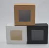 Cadeau cadeau 10pcs 3 tailles boîte kraft naturel boîte d'emballage en papier noir blanc petite boîte à savon avec fenêtre en PVC transparent 6030443