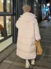 Women's Down Parkas Vielleicht Solid Color Long Straight Winter Coat Casual Women Parkas Clothes Hooded Stylish Winter Jacket Female Outerwear 231212