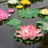1pcs lot 10cm Real Touch Artificial Lotus Flower mousse Lotus Fleurs d'eau Lily Piscine flottante Plantes de mariage Decoration Garden 227p
