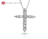 GIGAJEWE Totale 1.1ct 3mmX11 Taglio RotondoVVS1 Collana con ciondolo Moissanite in Argento 925 Croce Religiosa Regalo Fidanzata GMSN-0262942999