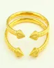 Nuova punta di freccia aperbile 14 k giallo fine in oro massiccio pieno oro pieno incisione alla moda aiguille Bracciale a 2 pezzi gioielli Wholesa4046446
