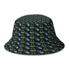 Berets Flask And Vial Pattern Green Blue Chemistry Chemist Science Bucket Hat For Women Men Foldable Bob Fisherman Hats Panama Cap