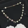 Collier de perles brillantes pour femmes, collier de luxe de styliste, chaîne cadeau, fourniture de bijoux
