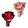 Bouquet de fleurs décoratives, savon de saint valentin, roses artificielles, décoration pour fête de fiançailles, cérémonie des mères