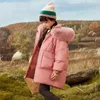 Płaszcz -30 Koreańskie dziewczęta faux futra z kapturem kurtka zima grube ciepłe odzież wierzchnia chłopcy dzieci parka snowsuit nastolatek 10 12 14 lat