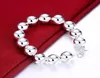 Link for Women Silver 925 Oryginalna biżuteria 14 mm koraliki Ball Bransoletki Banles Pulseira Femme Bijoux prezentslink Chain1677449