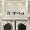 Vinyl Laundry Room Bathroom Wall Stickers Reminder Tag Wall Decals Washing Machine Furniture Stickers Diy Removable Waterproof