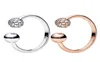 Autentyczny srebrny koralik z grosza otwarty pierścionek damski Rose Gold Wedding Gift Biżuteria do CZ Diamond Ball Pierścienie z oryginalnym pudełkiem 8905836