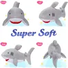 Plush Light - Up toys 50cm Light-up Shark Stuffed Glow LED Plush Toy Luminous Toy High Quality Blue Grey Shark Doll Pillow Gifts for Kids PP Cotton 231212