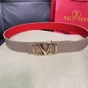 Valentino Belt Mens Unisex New Smooth V-shaped Buckle - Reversible Genuine Leather Classic and Stylish Perfect for Pants 3.8cm w 6348 2XF6