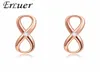 ERLUER Boucles d'oreilles pour femmes Mode mariage cristal infini bijoux Fille or rose zircon boucle d'oreille de fiançailles Jewelry1252579