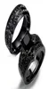 Clásico para hombre para mujer Anillos de pareja Negro Zirconia Piedra Cuadrado Compromiso de boda Banda para el dedo Aliance De Mariage Regalo Cluster8724076