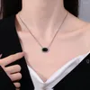 Chains Vintage Thread Edge Natural Black Agate Oval Necklace For Women