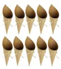 Baking Pastry Tools 100Pcs Creative Vintage Kraft Paper Cylinder Confetti Cones Wedding Party Decor3662046