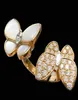 Hongrui61 2022 New Fashion Classic Lucky 4 Clover Open Butterfly Band Ring S925 18K Gold Diamond Women039s and Girls Valentine9838905